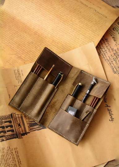 Leather Pencil Case Leather Pouch Pen Tool Brush Gift For Painter Paint Mini Artist