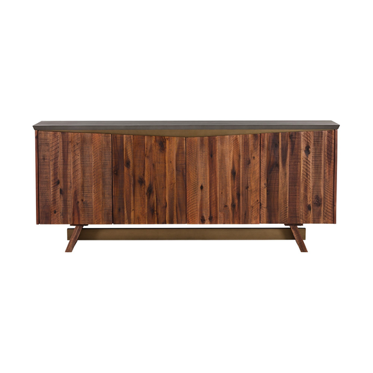 Miri 80 Inch Wood Serving Cabinet Buffet Sideboard Console, Concrete, Brown