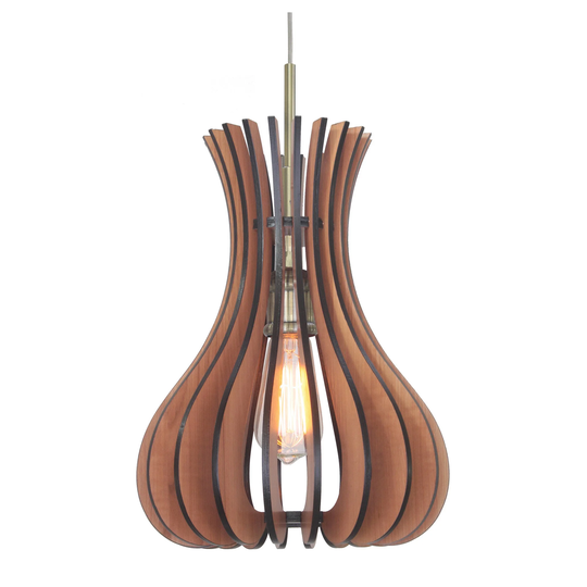Canopy 1-light Genie Wood Slat Medium-Size Pendant