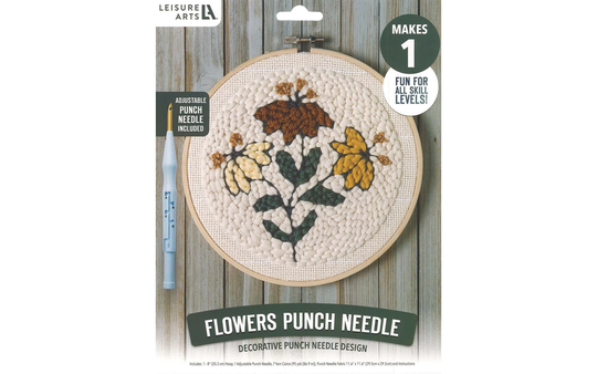 Leisure Arts Flowers Punch Needle Kit 8"