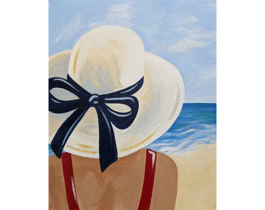 Sun Hat Canvas Painting Kit + Video Tutorial, Free Palettes & Aprons With Orders Of 10 Party Kit, Diy Paint