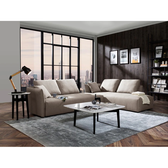 Divani Casa Polson Modern Modular Light Grey Fabric Sectional Sofa Bed
