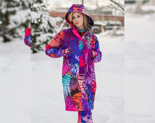 Colorful Raincoat, Winter Coat, Women Parka, Hooded Parka With Pockets, Softshell Outerwear, Waterproof Windproof Warm
