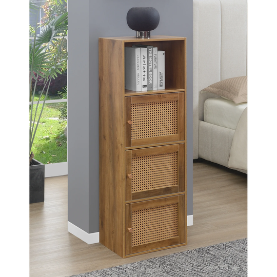 Porch & Den St. Claude Weave 3 Door Cabinet with Shelf