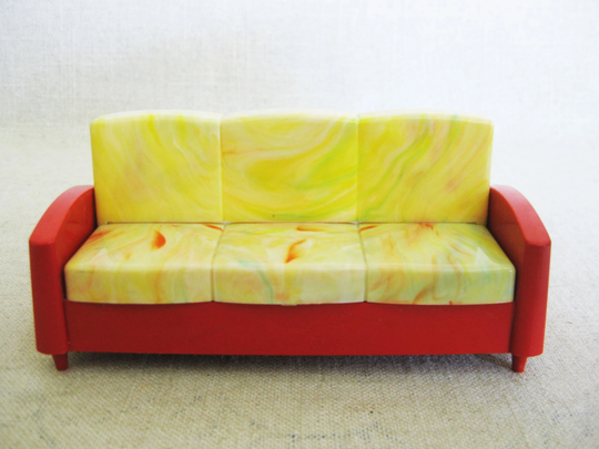 Vintage Ideal Dollhouse Sleeper Sofa, Mid-Century Plastic Toys
