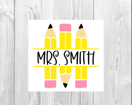 Personalized Teacher Pencils Decal | Appreciation Gifts Decals Name Pencil Sticker Classroom