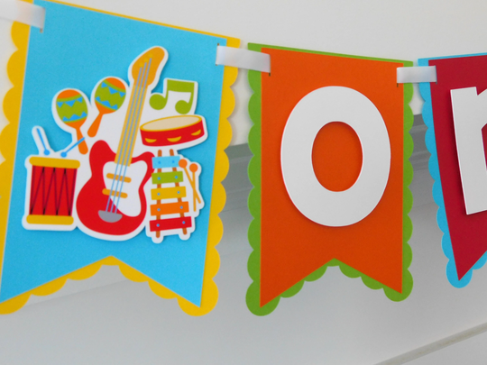 Music High Chair Banner, Party Decorations, Birthday Banner