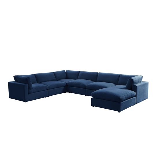 Braeden Linen Modular Upholstered U-Sofa Chaise Sectional