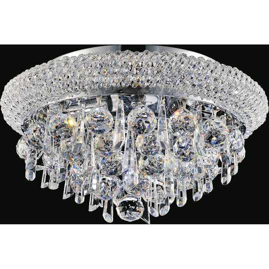 Guisseppe Lighting Six Light Flush Mount Kingdom Chrome - Exact Size