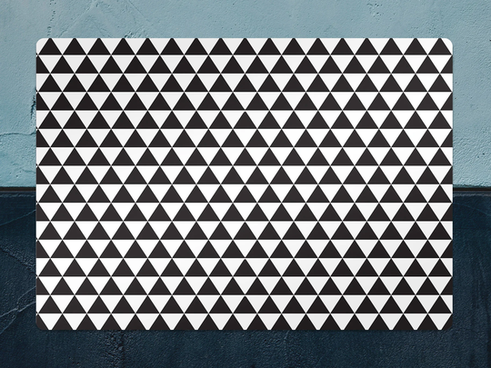 Geometric Triangle Chair Mat, Black Protective White Splat Illusion Vinyl Floor Pad, Decorative Gift Idea