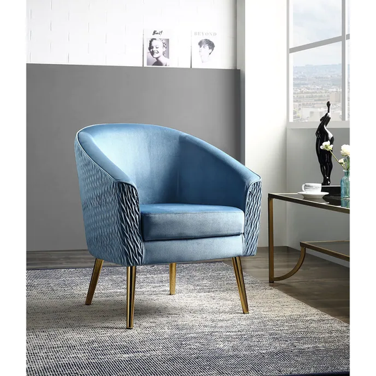 Accent Chair, Velvet & Blue
