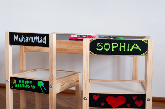 Chalkboard Stickers For Ikea Latt Chairs, Table Chalkboard Decal, Personalise Personalised Sticker
