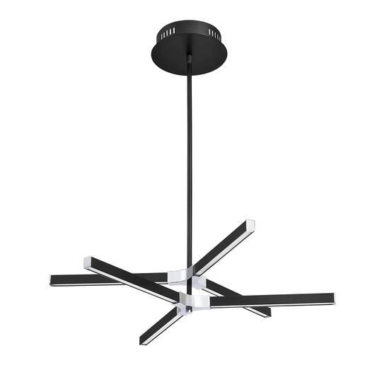 Stykx 6-Light LED Pendant in a Black and Chrome finish