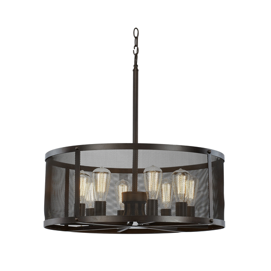 Giuseppe Imports 10228 ROB Eight Light Pendant Mesh Rubbed Oil Bronz - Exact Size