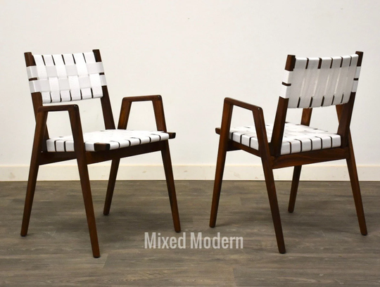 Walnut Dining Chairs By Mel Smilow - A Pair