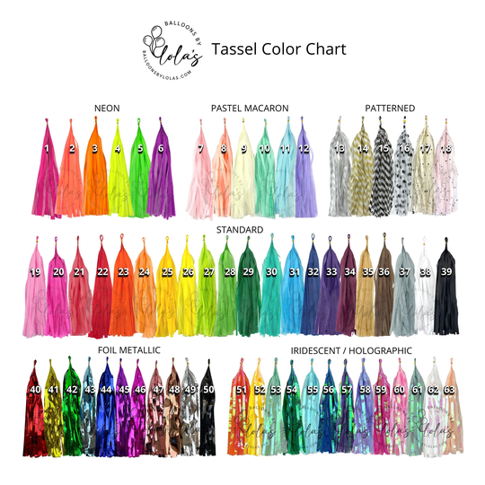 All Colors Tissue Paper Tassel Diy Kit | Pack Of 5Pcs Balloon Pattern Foil Holographic Accent Party Decor For Big