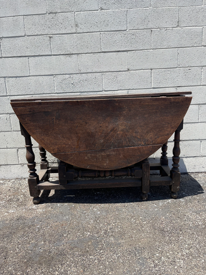 Antique Dining Gate Table Folding Drop Leaf Spindle Shaker Wood Hideaway Traditional Vintage Country Farmhouse Arts & Crafts