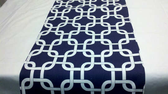 Geometric Chain Print Table Linens - Colors -Table Runner, Napkins, Placemats, Centerpiece Rounds, Squares, Wedding, Bridal, Home Decor