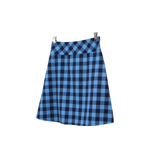 A-Line Skirt, Blue Skirt, Check, Gingham Woven, Handmade, Custom Made in All Lengths & Sizes Petite To Plus