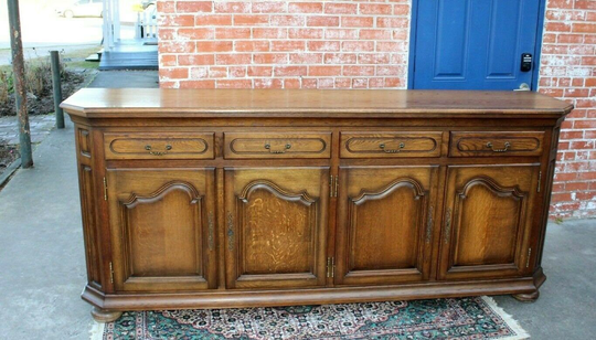 French Oak Traditional Sideboard With Key