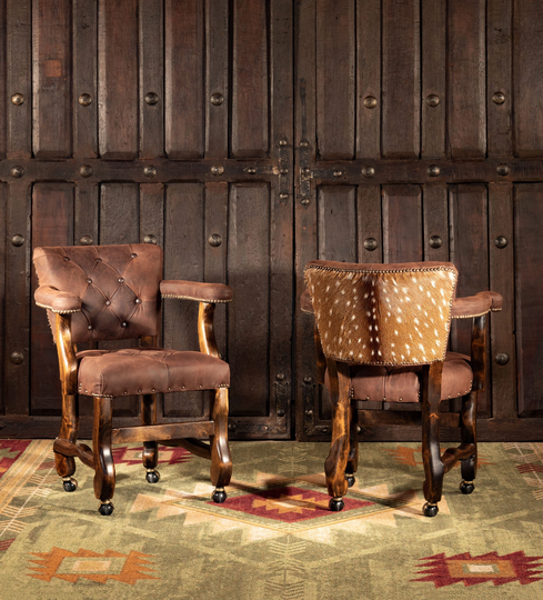 Axis Hide Game Chair | Tufted Leather Hair On Hide