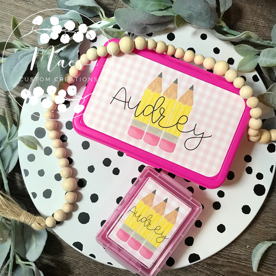 Personalized Pencil Box & Crayon Box Set, School Pencil Box, Back To School, Elementary, Busy Road Trip Organization, Christmas Gift