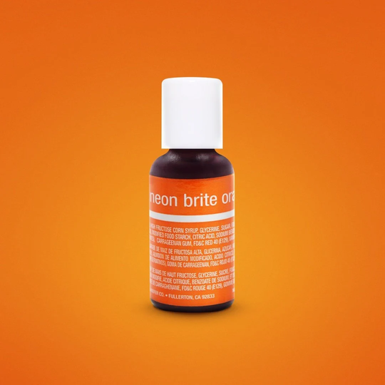 Fast Shipping Neon Brite Orange Chefmaster Gel Food Coloring 20Ml, Color