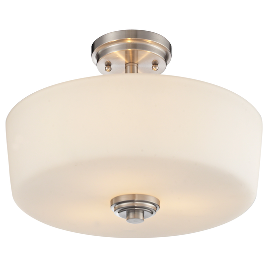 Avery Home Lighting Lamina Brushed Nickel 3-light Semi-flush Mount