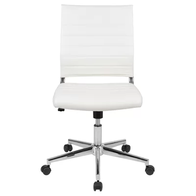 Soheila Mid-Back LeatherSoft Ribbed Executive Swivel Office Chair - Desk Chair