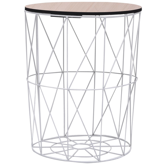 vidaXL Coffee Table White Ø 18.5"