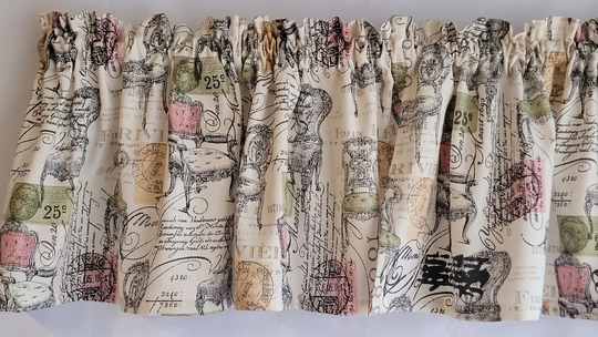 Vintage Chair Themed Valance Curtain