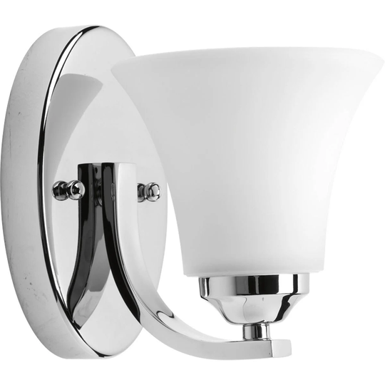 Adorn Collection 1-Light Polished Chrome Etched Glass Traditional Bath Vanity Light