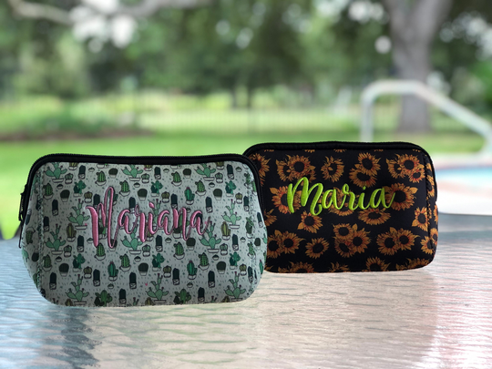 Monogram Makeup Bag, Pencil Bag, Personalized Zipper Pouch, School Supplies, Small Organizer Case, Back To Case