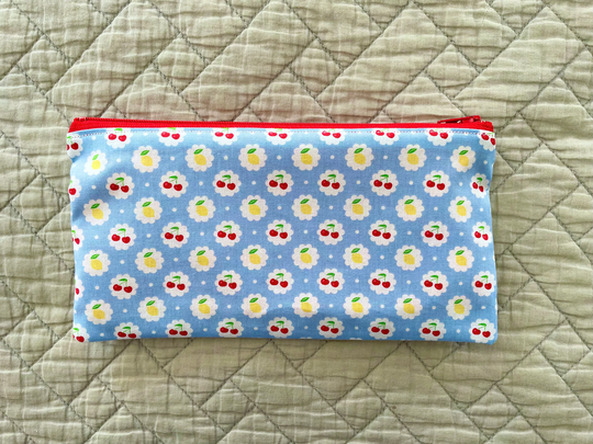 Cherry & Lemon Midsize Zipper Pouch, Pencil Thank You Gift, Makeup Accessory Bag