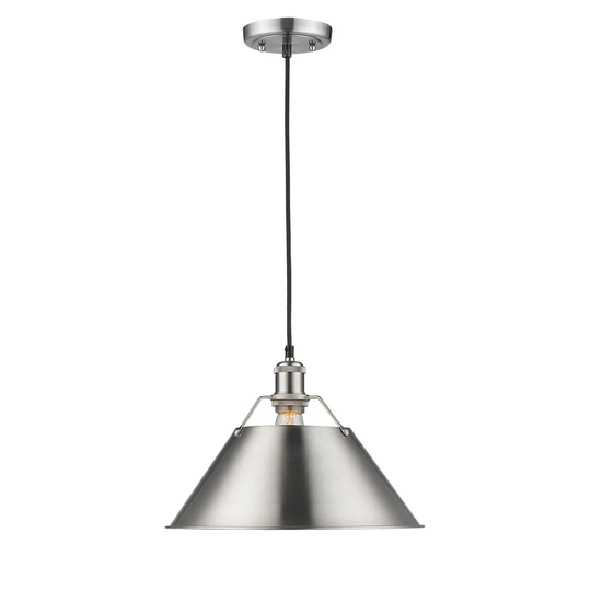 Golden Lighting Orwell PW 1-light Pewter Steel 14-inch Pendant with Pewter Shade