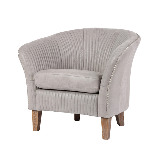 A&B Home Carina Channel Stitched Accent Chair - Grey/Natural