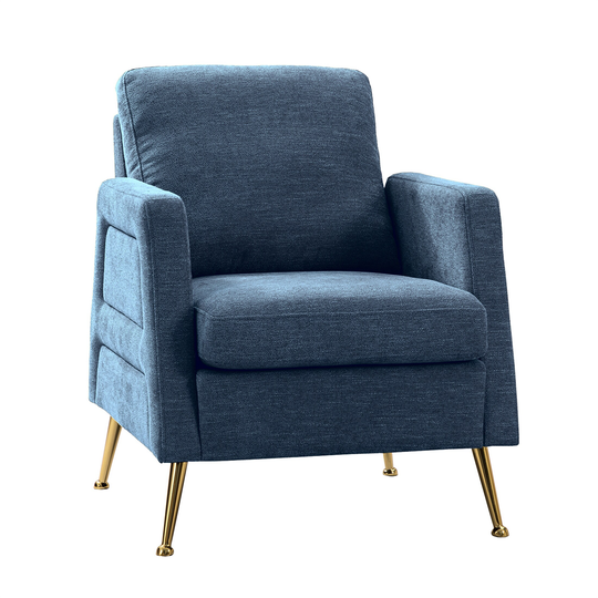 Arm Chair Sofa Accent Chair with Metal Legs|Blue