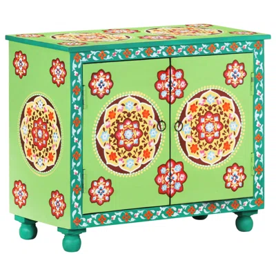 Bungalow Rose Hand Painted Sideboard Multicolor 27.6"X13.8"X23.6" Solid Mango Wood