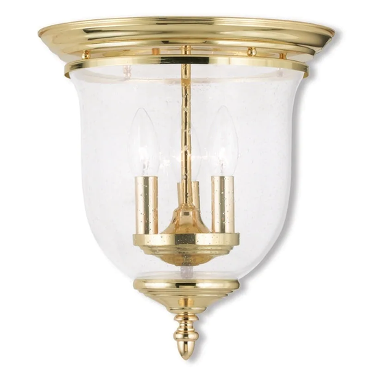 Livex Lighting Legacy 3-Light Polished Brass Ceiling Mount - Gold
