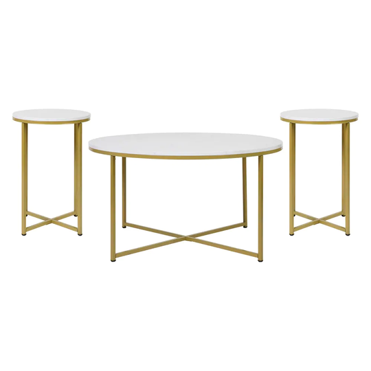 Hampstead Coffee and End Table Set Laminate Top 3 Piece Table Set