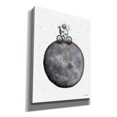 Bike on Moon by Rachel Nieman - Wrapped Canvas Painting