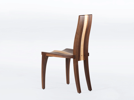 Modern Dining Chairs Handmade in Solid Walnut & Maple Wood, Available As Single Or Set Of "Gazelle"