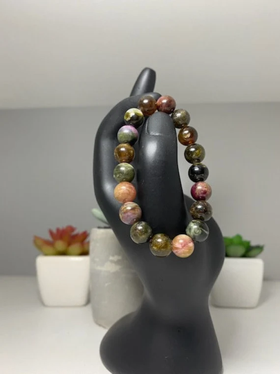 Multicolor Tourmaline Beaded Bracelet
