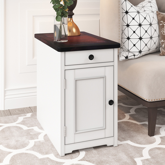Nightstand,Classic Livingroom End Table Side Table with USB Ports