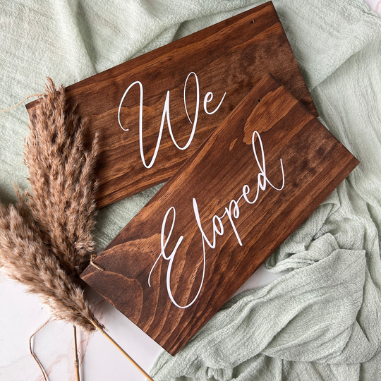 Wedding Chair Sign, We Eloped Personalized Signs, Wood
