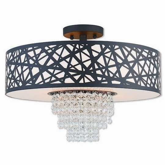 Livex Lighting 40664-07 Allendale 4 Light Bronze Indoor Flush Mount