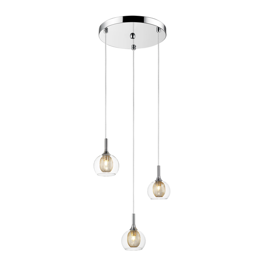 Avery Home Lighting Auge 3-light Chrome Pendant Light