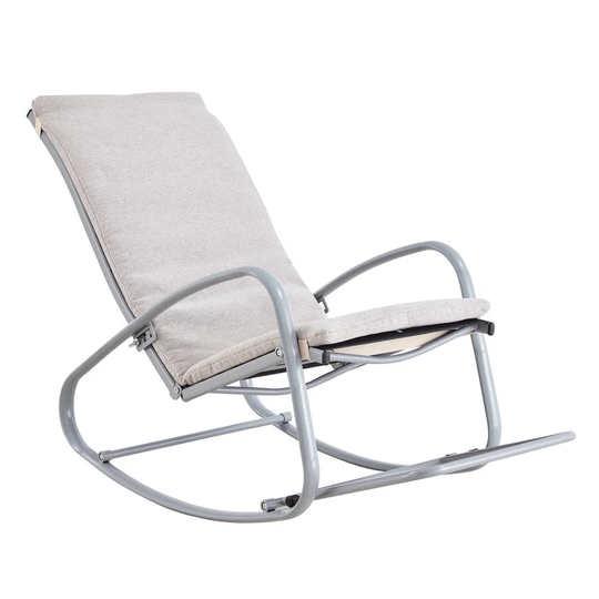 Rocking Chair Leisure Chair with 2 Removable Soft Cushion and Metal Frame, for Living Room, Bedroom, Indoor Backyard or Garden