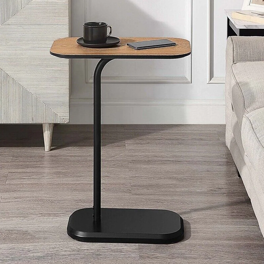 Concepts Oslo C End Table in Black Wood Finish with Walnut Top - 54 x 84
