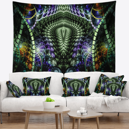 Designart 'Unique Colorful Fractal Design Pattern' Abstract Wall Tapestry